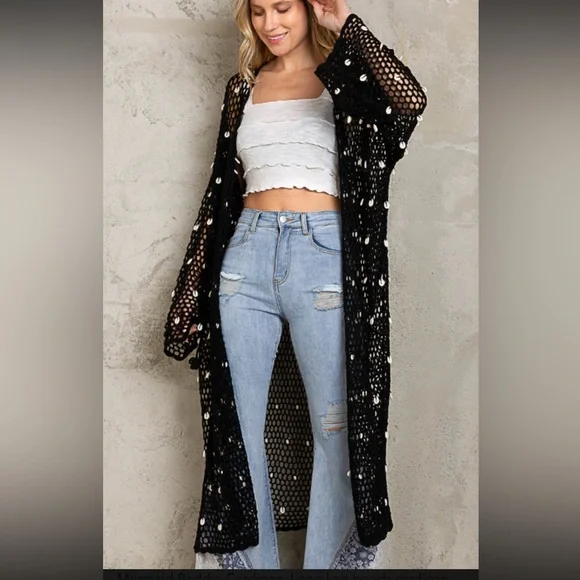 POL SHELL CARDIGAN - Picture 1 of 13